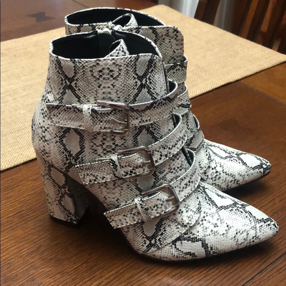 Snakeskin Booties